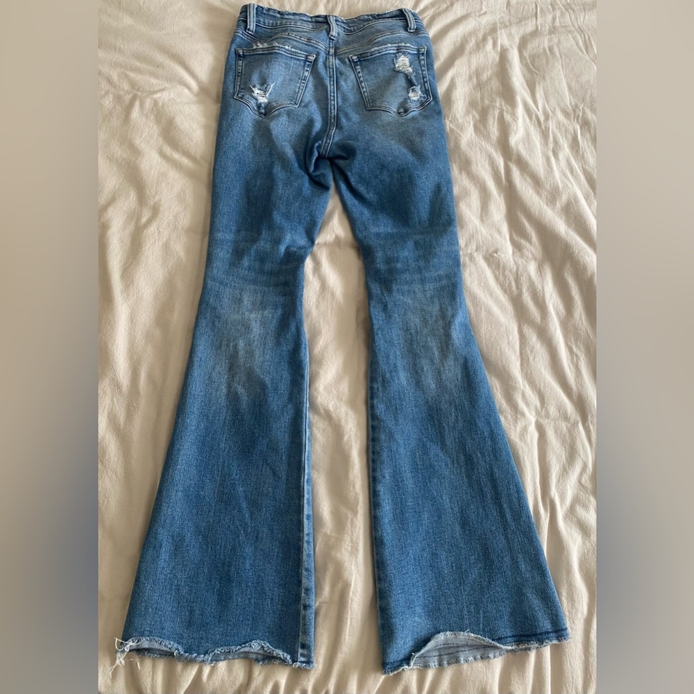Flying Monkey Light Blue Distressed Flare Jeans - Picture 5 of 9